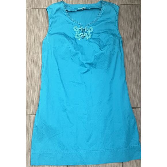 Calypso St. Barth For Target Shift Dress Size 16 Turquoise Cotton Spring - Picture 1 of 6